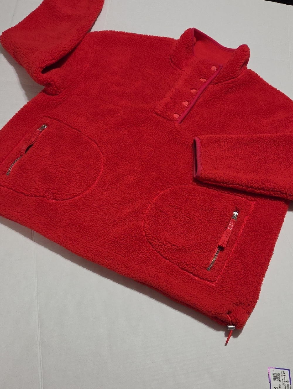 UGG Bright Red Sherpa Jacket with Logo Tag